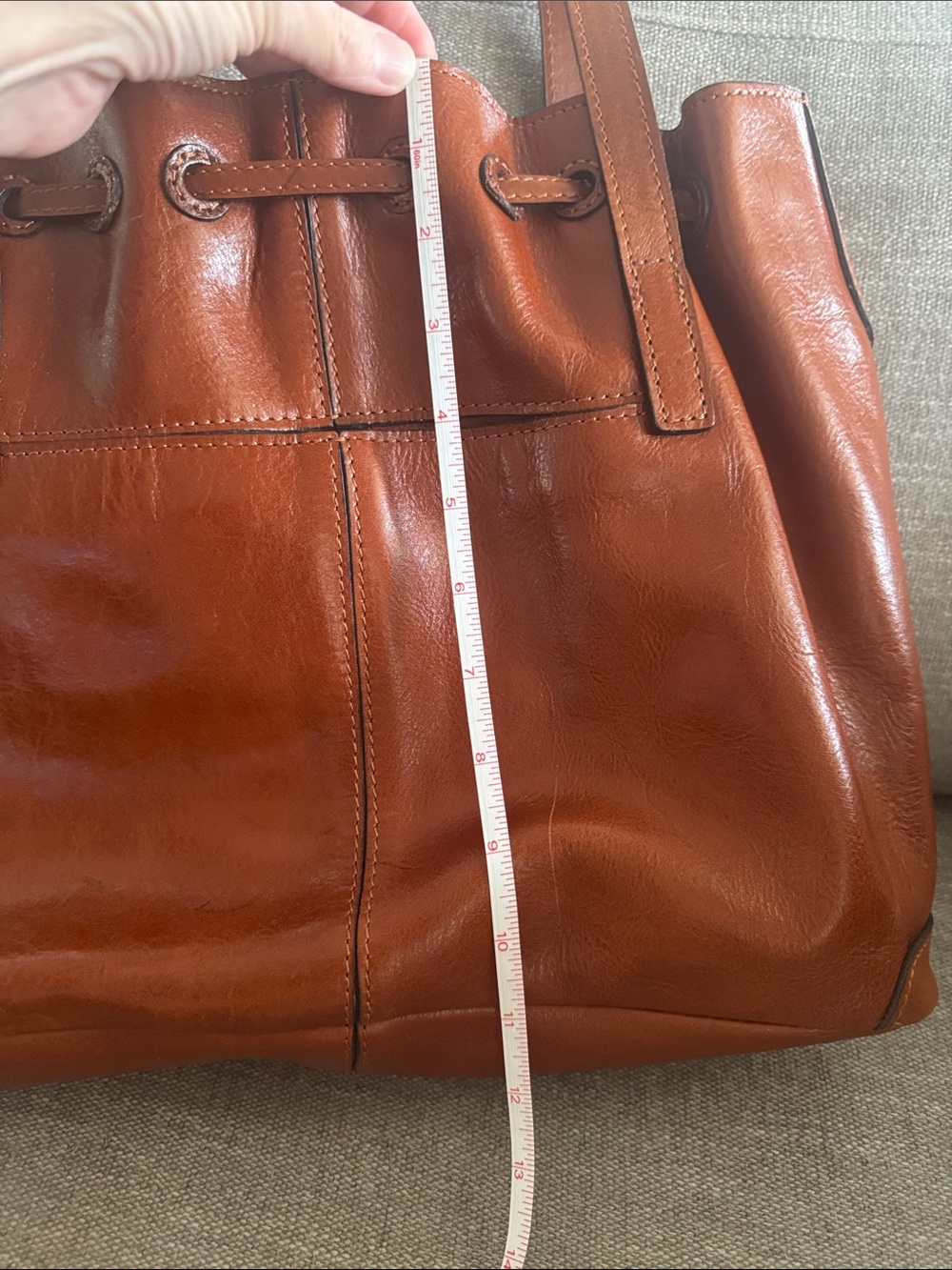 Patricia Nash Cognac Leather Tassel Tote with Medallion - Picture 5 of 9